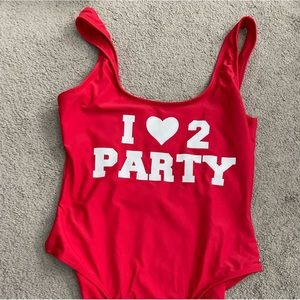 Red one piece swimsuit